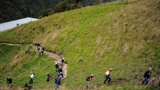 Visitors tour La Colosa gold deposit in Cajamarca, Colombia on August 28, 2009. A Colombian guerrilla group indicated Monday it may be getting ready to free a Canadian engineer it has been holding hostage since January. (AFP/File) Read more: http://www.foxnews.com/world/2013/07/29/colombia-rebels-say-canadian-hostage-release-closer/#ixzz2aTP0Hduh