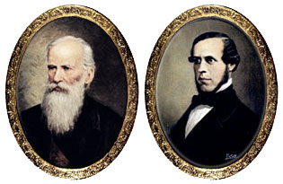 Conservative Party founders Jose Mariano Ospina (L) and Eusebio Caro