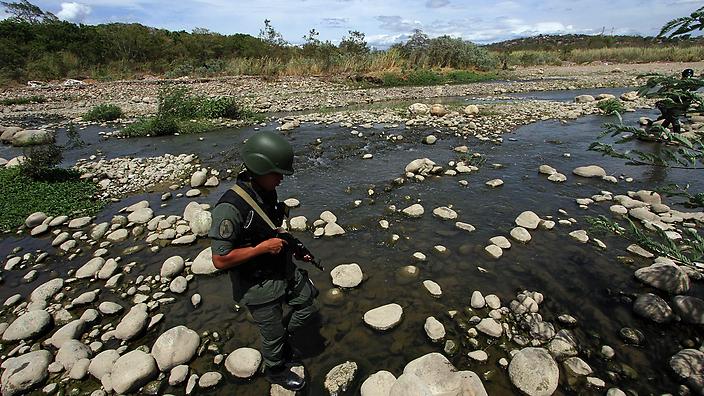 The Venezuelan National Guard at the border with Colombia, in the state of Tachira, Venezuela on September 5, 2014.
