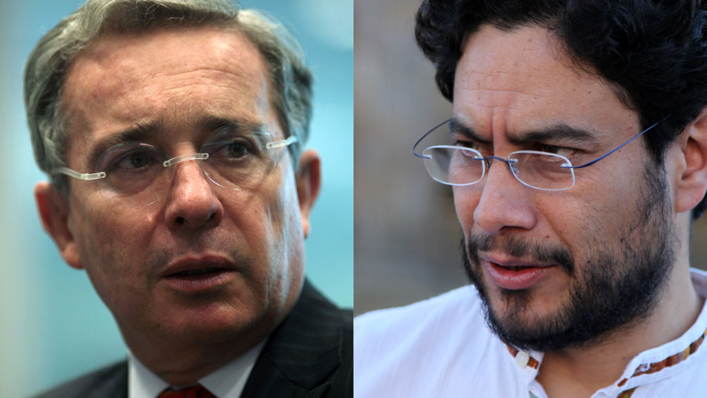 Alvaro Uribe (L) and Ivan Cepeda